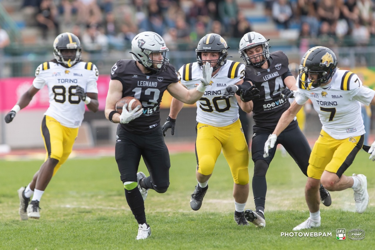 Frogs Legnano vincono contro Giaguari Torino: 28-21