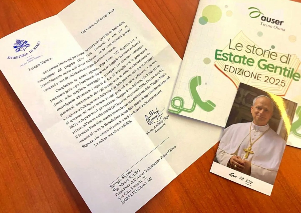 Il Papa esprime gratitudine all’Auser Ticino Olona per il progetto “Estate gentile”